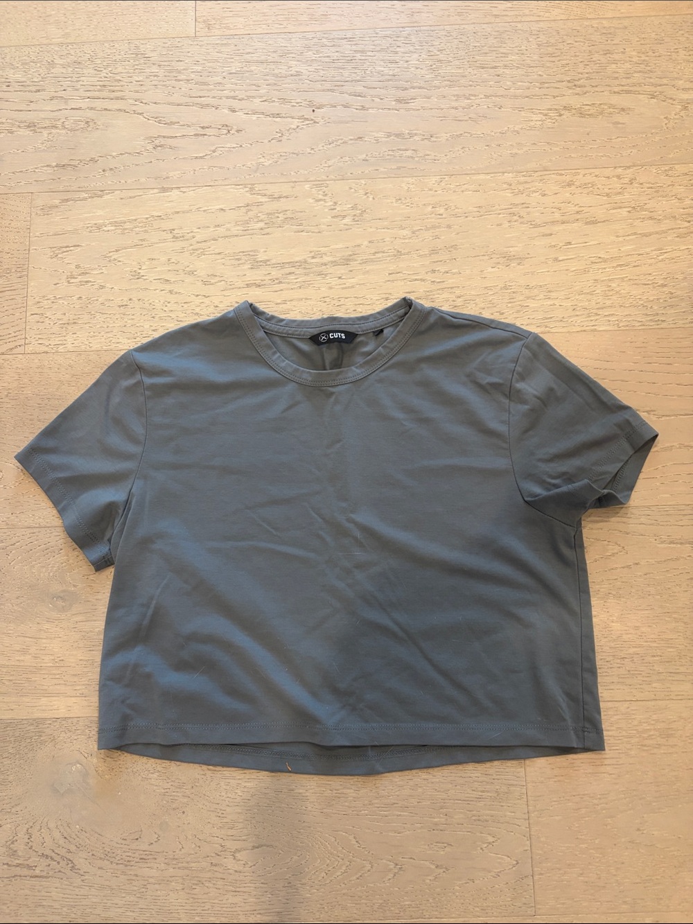 Cuts Clothing Boxy Crop Tee in Slate